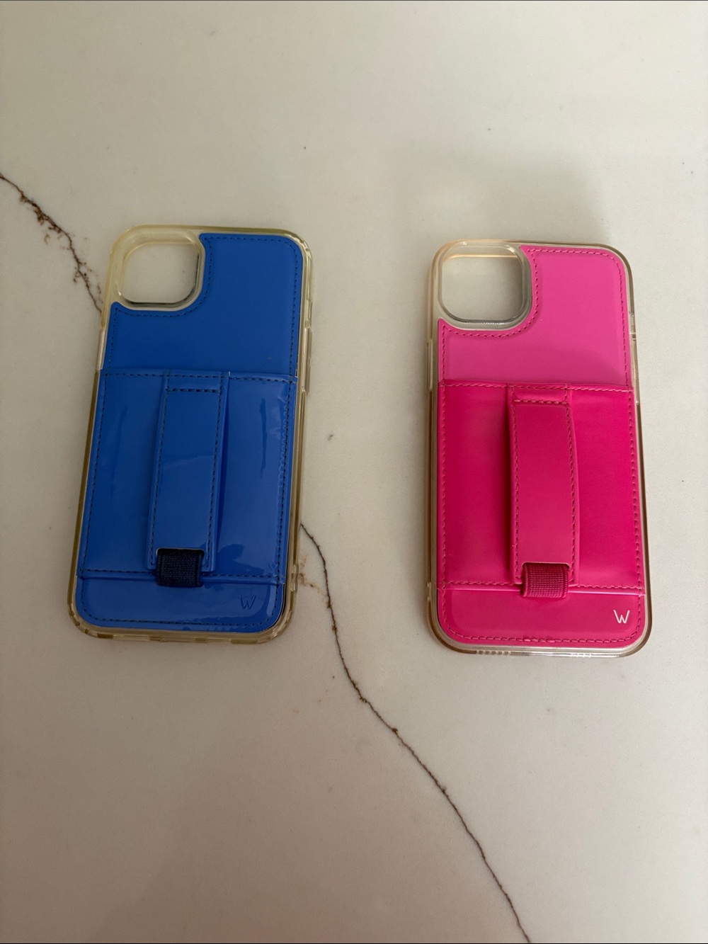 Wallis Dual Color Phone Case with Strap - Blue & Pink